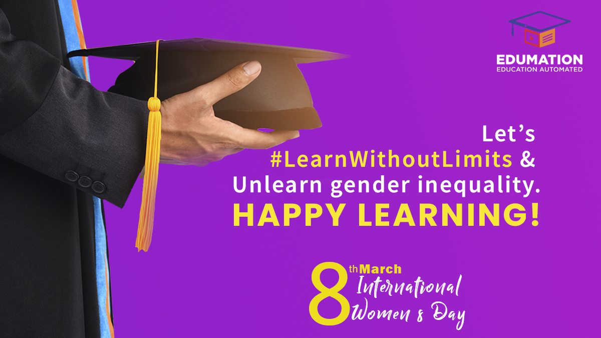 edu_mation's tweet photo. Let’s #LearnWithoutLimits &amp; Unlearn gender inequality.

#internationalwomensday #womensday #womensday2022 #womeneducation  #educatingwomen #happylearning #unleargenderequality #educationforall #educationmyright #girleducation #educatinggirls #HappyWomensDay #Edumation https://t.co/UC3yCT6DGf