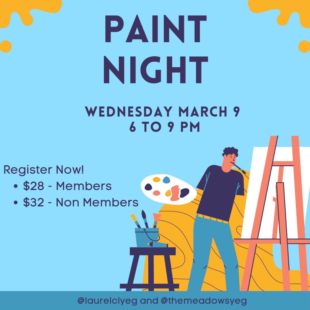 LaurelCLYEG's tweet photo. Register ASAP!  Paint night at Meadows Rec Center.  Try your hand at painting a Llama! Register at https://t.co/IkUSFNTUSO https://t.co/vMpKWD9XSw