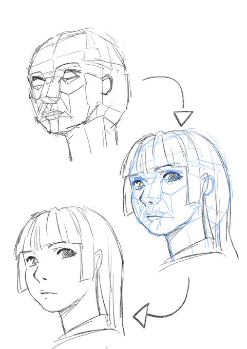 顔の立体画を描いて
それを下書きに絵を描くと
普段より立体的な絵になる気がする
つまり普段、立体の把握が未熟だって話🤣 