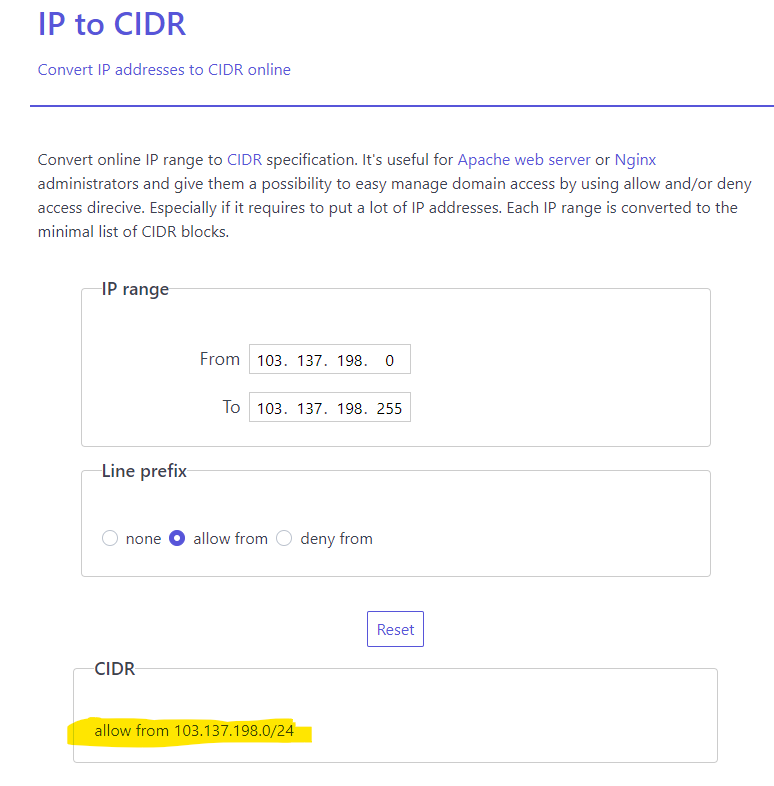 TheRamOraDBA's tweet image. Struggling with IP Range in AWS EC2 Instance Security Group? This Site is helpful when your ISP IP Changes very frequently . #IP #SecurityGroup #AWS #CIDR

Use ip2cidr.com to get your CIDR notation and add it to the cloud.
