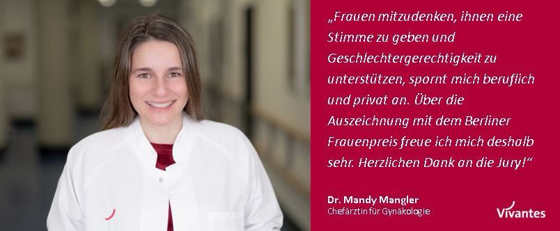 Vivantes's tweet photo. Dr. Mandy Mangler, gynäkologische Chefärztin an den #Vivantes Klinika Auguste-Viktoria und Neukölln, wurde mit dem Berliner #Frauenpreis ausgezeichnet. Herzlichen Glückwunsch! @SenWGPG https://t.co/Ca96H6liWb