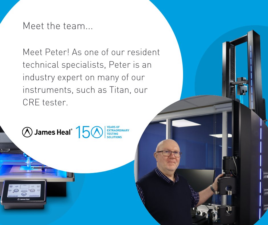 JamesHHeal's tweet image. Meet the team...

Meet Peter! 

Peter is one of our resident technical specialists, who is an expert on our Titan CRE range of instruments, amongst a collection of others. 

Thanks for all you do, Peter.

#meettheteam #textilestesting #textilesengineering