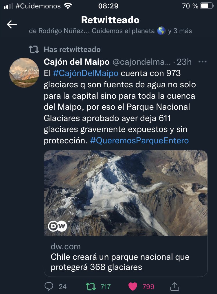 DoctorPurto's tweet photo. La inauguración del Parque Nacional Glaciares por parte del Presidente Sebastián Piñera es un volador de luces: deja dos tercios de los glaciares del Cajón del Maipo sin protección… https://t.co/fjh7UvEkfY