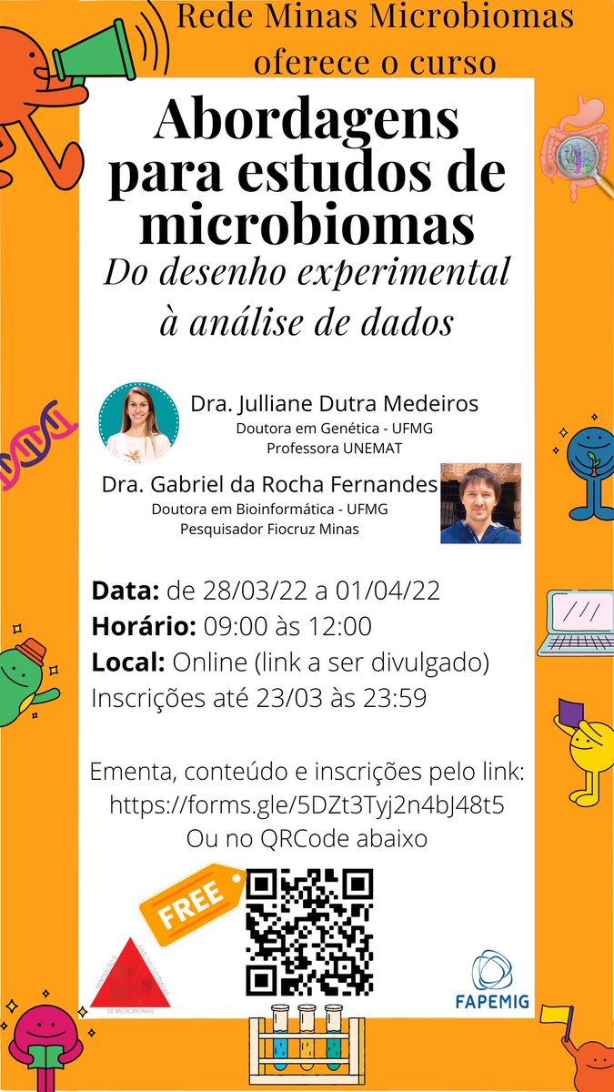 AB3C_oficial's tweet photo. O Curso Rede de Genomas de Minas Gerais oferece o curso Abordagens para estudos de microbiomas. Ele ocorrerá de 28/03 a 01/04 e cobrirá diversos aspectos para desenho, execução e análise de estudos de #microbiomas. Para se inscrever acesse https://t.co/cI1dT51sOW
#AB3CInforma https://t.co/4zjuTu1MOh