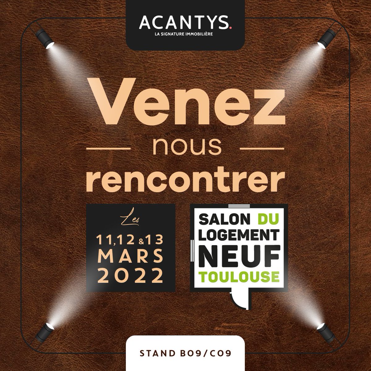 acantys's tweet photo. 💬 Retrouvez @acantys vendredi, samedi et dimanche au Salon du #logement neuf toulouse au Stade Ernest Wallon !

Nous vous attendons sur notre stand B09/C09 ⬇️ https://t.co/mxElV1QiK9