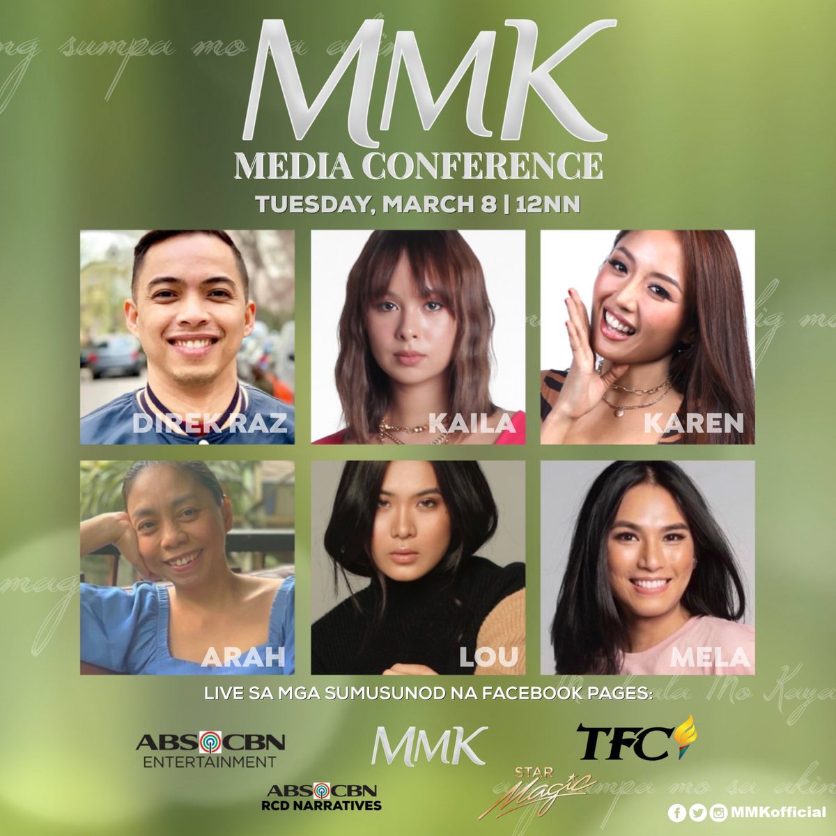 Ngayong Women’s Month, ipanalo ang galing at abilidad ng mga Kababaihan! 💪🏻

Samahan ang mga bituin na bibida sa mga kwento ng inspirasyon at tapang ngayong March sa #MMKMediaCon | 12NN LIVE sa mga sumusunod na Facebook pages! #MMK2022