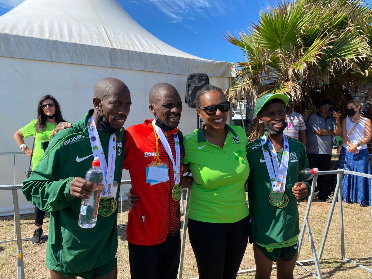 EdwardMothibi3's tweet photo. All went well in the office yesterday the Record was  broken and Restored back in RSA,I'm happy with 3rd Place and Congratulations to Stephen mokoka,The Northwest flag is High.
@nedbanksport @Nedbank_RC @nikestore @BiogenSA @futurelifeza @Bavaria_ZA @ThirstiW https://t.co/Ad00THtGlx