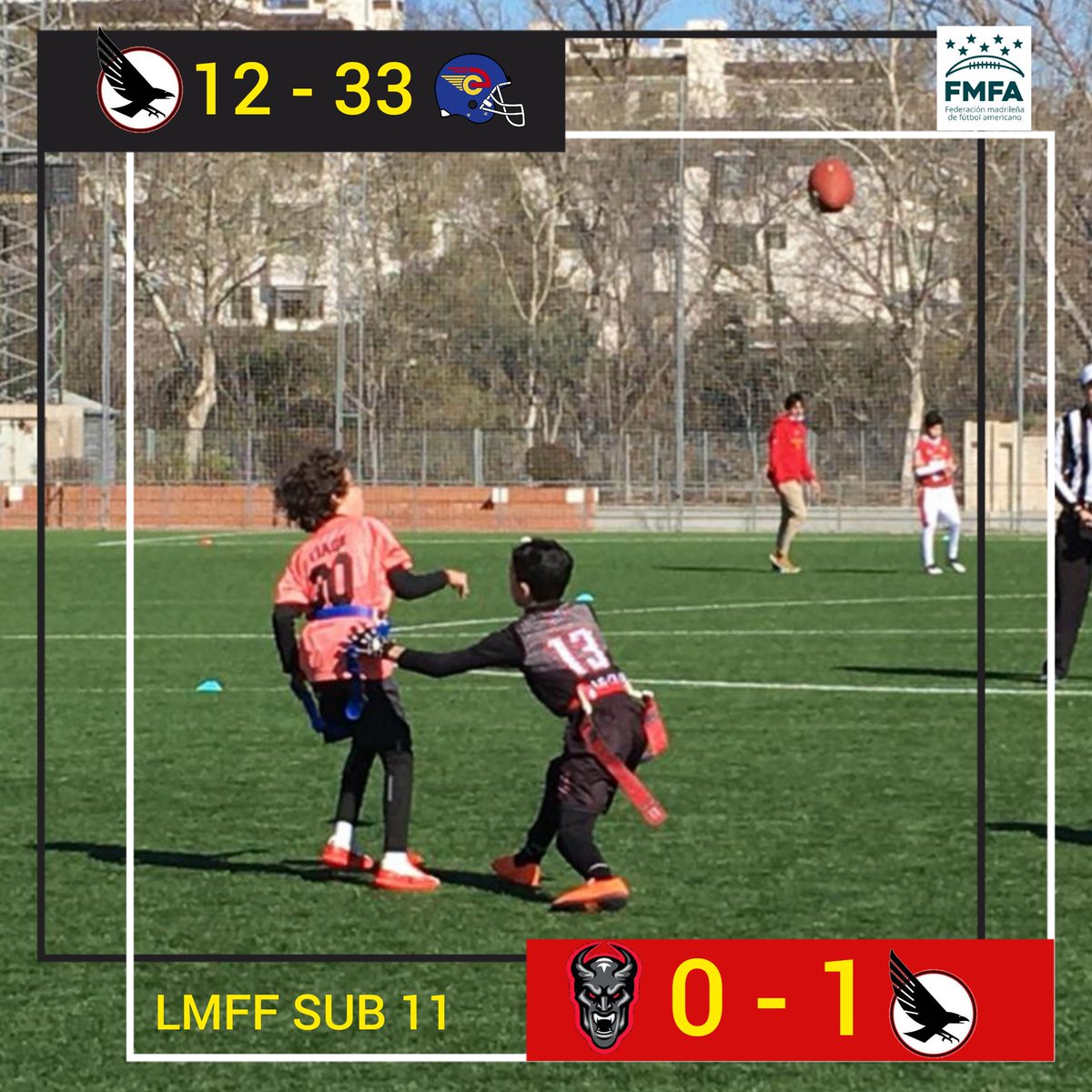 ❌ LMFF SUB 11❌

JORNADA 3 - ALCOBENDAS -

Gran mañana la de ayer para nuestros peques...día a día van a más y aunque el resultado no acompañe nuestros titanes lo dan todo en el verde desde aquí felicitar a <a href="/BlackDemonsFA/">LG OLED Black Demons</a>, <a href="/camioneroscosla/">Camioneros de Coslada</a> y <a href="/WildcatsFA/">Wildcats</a> por las victorias.