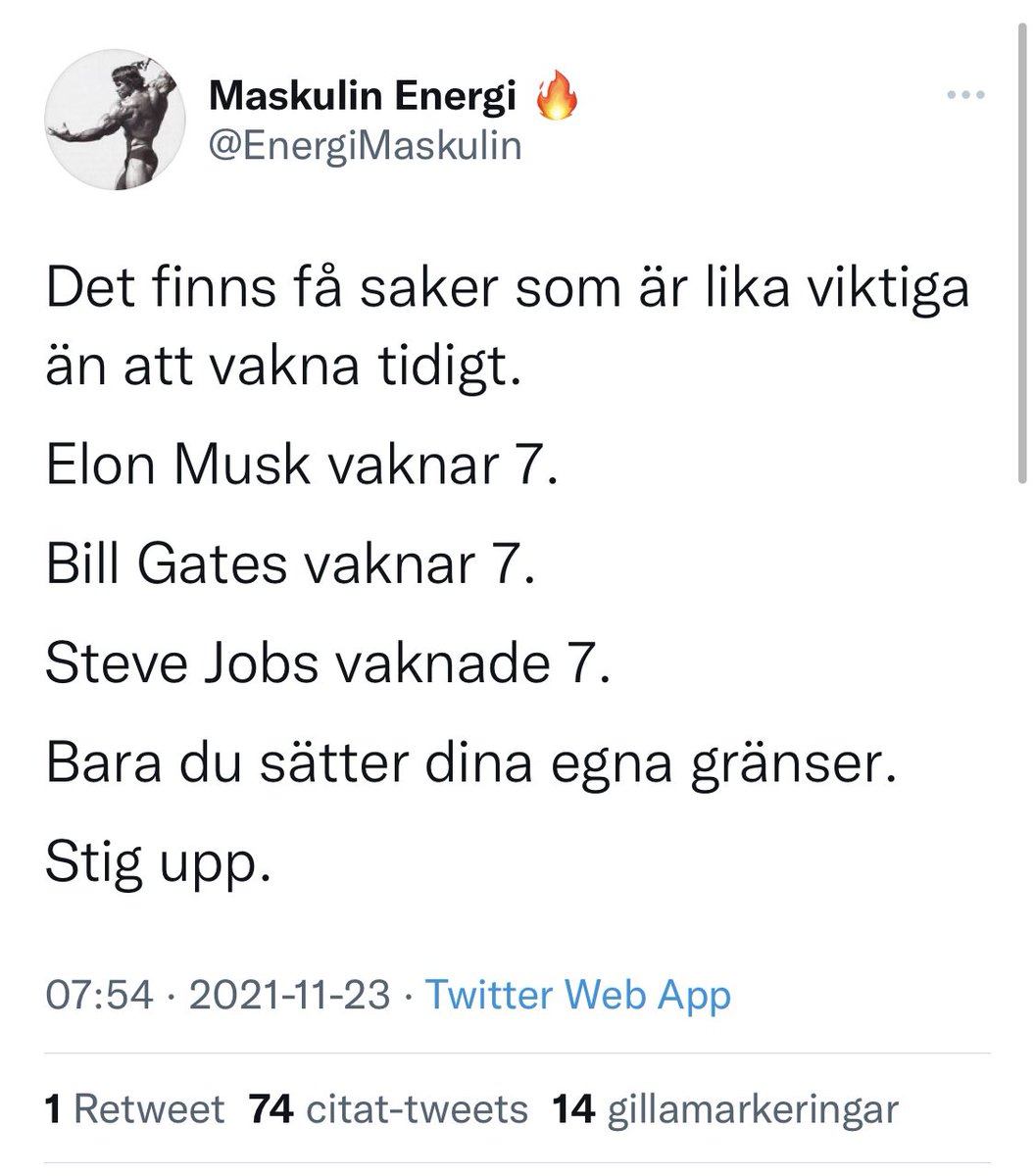 ThatOneCap's tweet photo. @CarroMcBeal Påminner om när ”Maskulin Energi 🔥” försökte få att gå upp vid 7 att se ut som något helt galet som bara de mest macho av män klarar av https://t.co/gxl5j7RRij