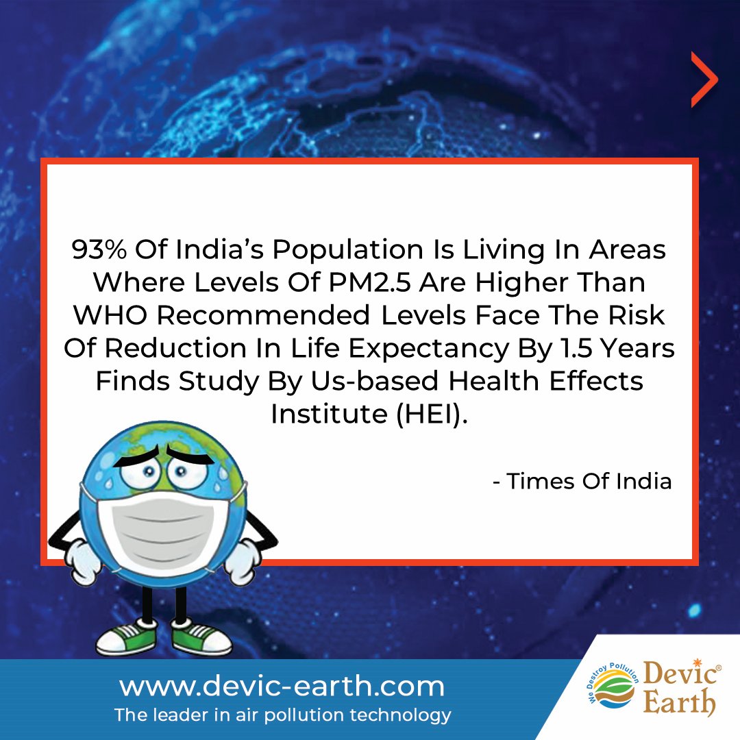 DevicEarth's tweet photo. What percentage of the Indian population is breathing high levels of air pollution? How many air pollutants are present in the air? Check out the Weekly Air Pollution Roundup to get the answers to these questions and more.
#AirQuality #environment  #PureSkies #DevicEarth https://t.co/5Dr5AU73YU