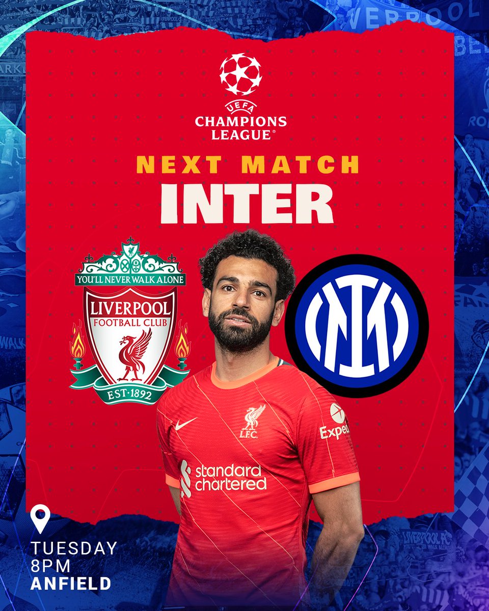 LFC's tweet photo. Next up, we’re back in #UCL action against @Inter 👊 https://t.co/YiEaFT8CCC