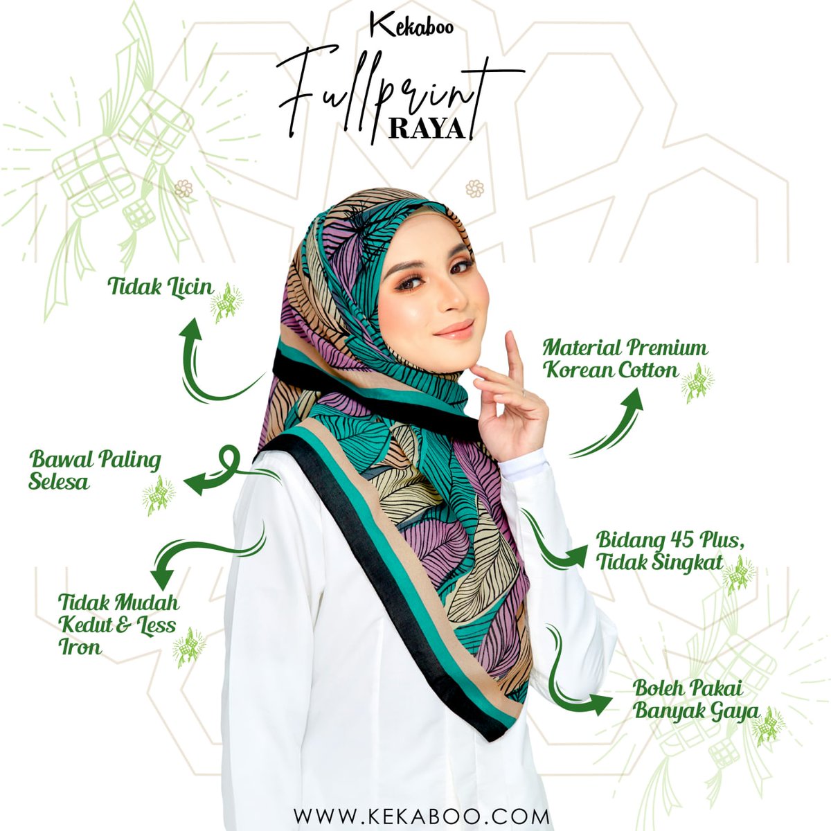 Raya raya raya,selamat hari rayaa, eh ternyanyi pula. Ye la sebab iols super excited dah ni bila dah nak dekat raya sebab terlalu excited nak keluarkan design raya yang meletops macam koleksi Fullprint Raya kali ni. Kekaboolovers semua excited macam iols tak? See more pics below