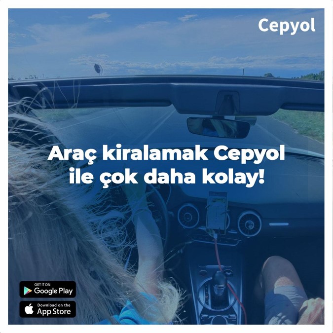 Araç  kiralamak Cepyol ile çok daha kolay!

Sadece 4 adımda size uygun aracı bulup hemen kiralayın. ✨

Araç kiralayacağınız tarih ve yeri belirleyin, istediğiniz aracı seçin, sürücü bilgilerini yazın ve son olarak ödeme sayfası ile aracınızı kolaylıkla kiralayın.💫

#cepyol