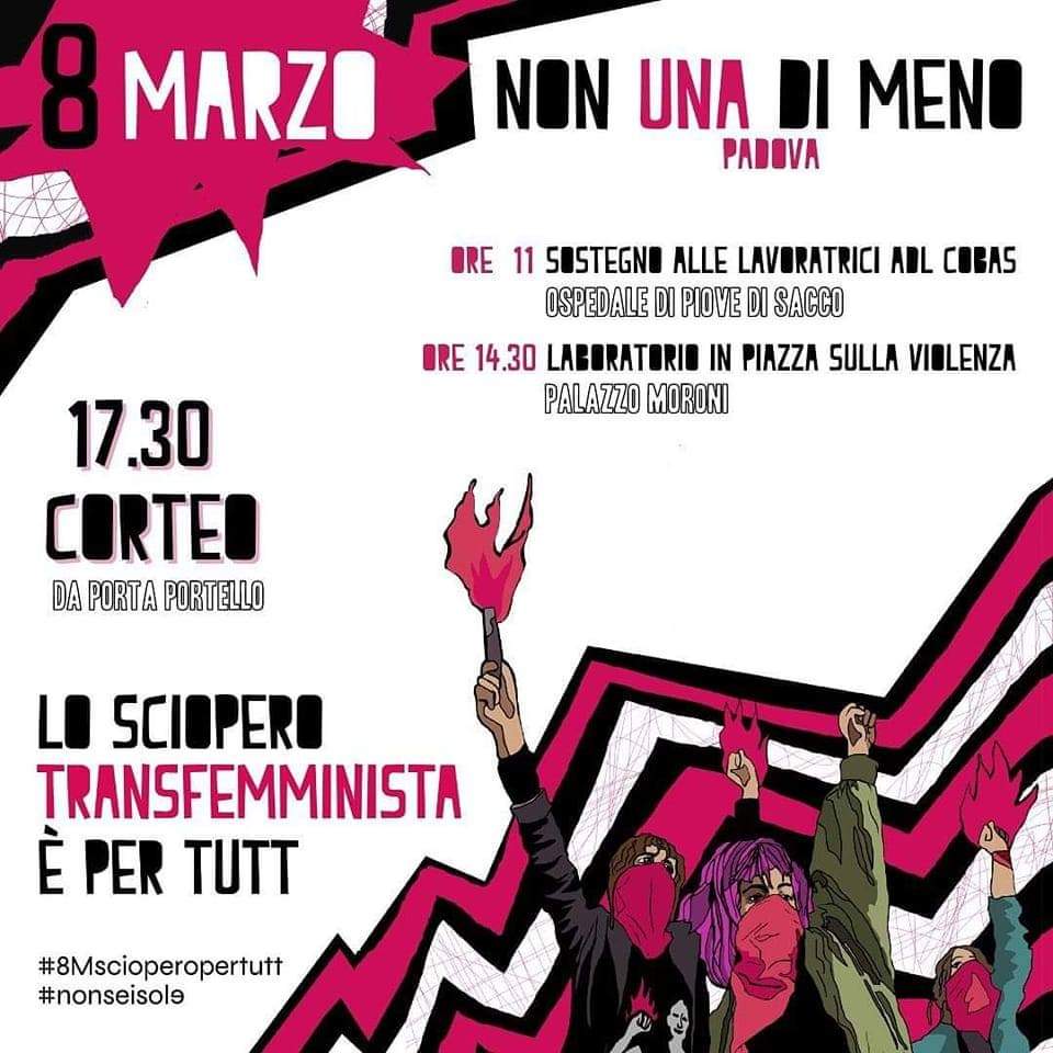 LucaProfenna's tweet photo. 💥DOMANI È SCIOPERO TRANSFEMMINISTA🦄

Anche a #Padova, come in altre decine di città in #Italia, @nonunadimeno organizza un #8Marzo2022 di lotta, amore,autogestione,rabbia e favolosità! 💜

[ DOMANI IL CORTEO PARTE ALLE 17.30 DAL PORTELLO 🔥]

#nonunadimeno #8m #8marzo #sciopero https://t.co/U3RpTie10z