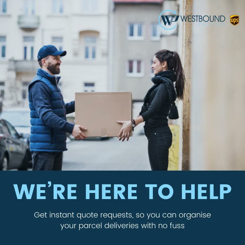 Westboundparcel's tweet photo. We’re here to help. 😊
Our system provides instant quote requests with competitive UPS pricing, ensuring you can organise your parcel deliveries with no fuss. Get a quote: https://t.co/uz42gXI9YL

#ClickShipDone #parceldelivery #logistics #ups https://t.co/1NF1cXuTOj