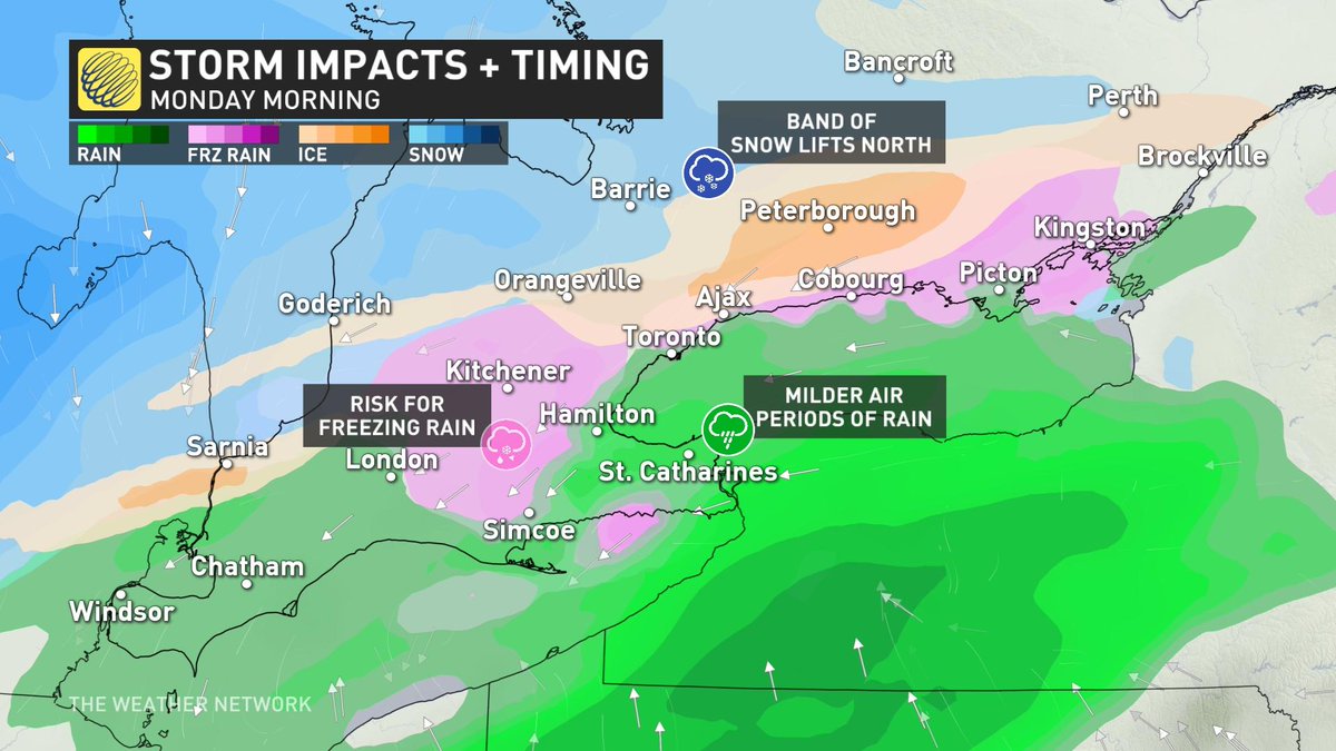 NicoleKarkic's tweet photo. Morning & afternoon commutes will feature wet and slick roads in parts of Ontario. #onstorm #freezingrainwarning #traveladvisory #toronto #gta @weathernetwork https://t.co/j6zDdl2Hsp