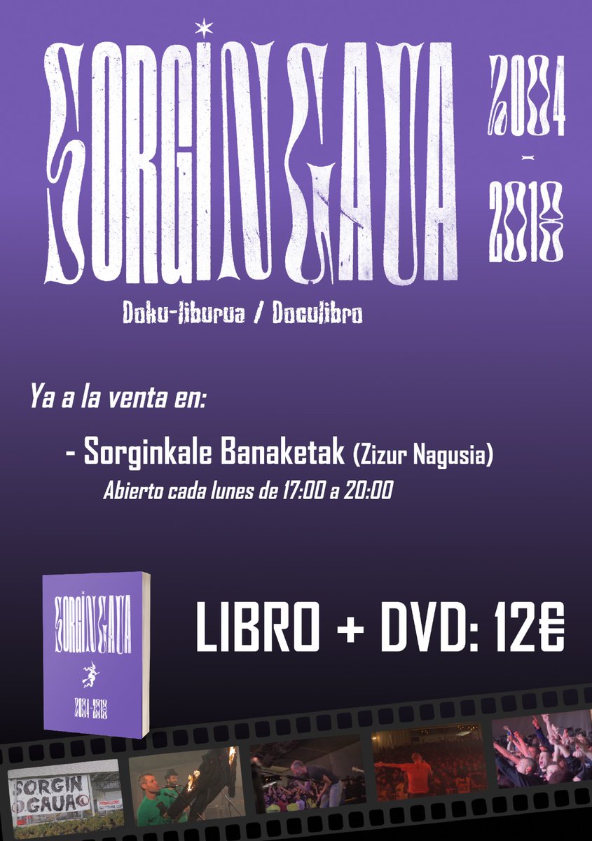 Kaixo peña!!

Tras mucho tiempo inactivas en la edición y distribución, Sorginkale volvemos con una novedad que nos ha costado lo nuestro que salga a la luz y que tenemos muchas ganas de anunciar.

👇🏻👇🏻👇🏻