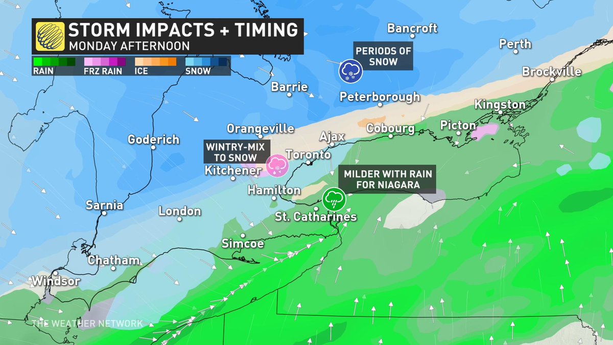 NicoleKarkic's tweet photo. Morning & afternoon commutes will feature wet and slick roads in parts of Ontario. #onstorm #freezingrainwarning #traveladvisory #toronto #gta @weathernetwork https://t.co/j6zDdl2Hsp