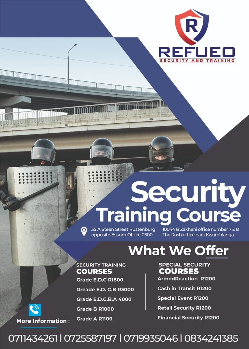 BLMatome's tweet photo. REFUEO SECURITY AND TRAINING, its an institution to feather your Security studies and Firearm training. Call or WhatsApp the numbers below 👇 https://t.co/bCjW52CUIT