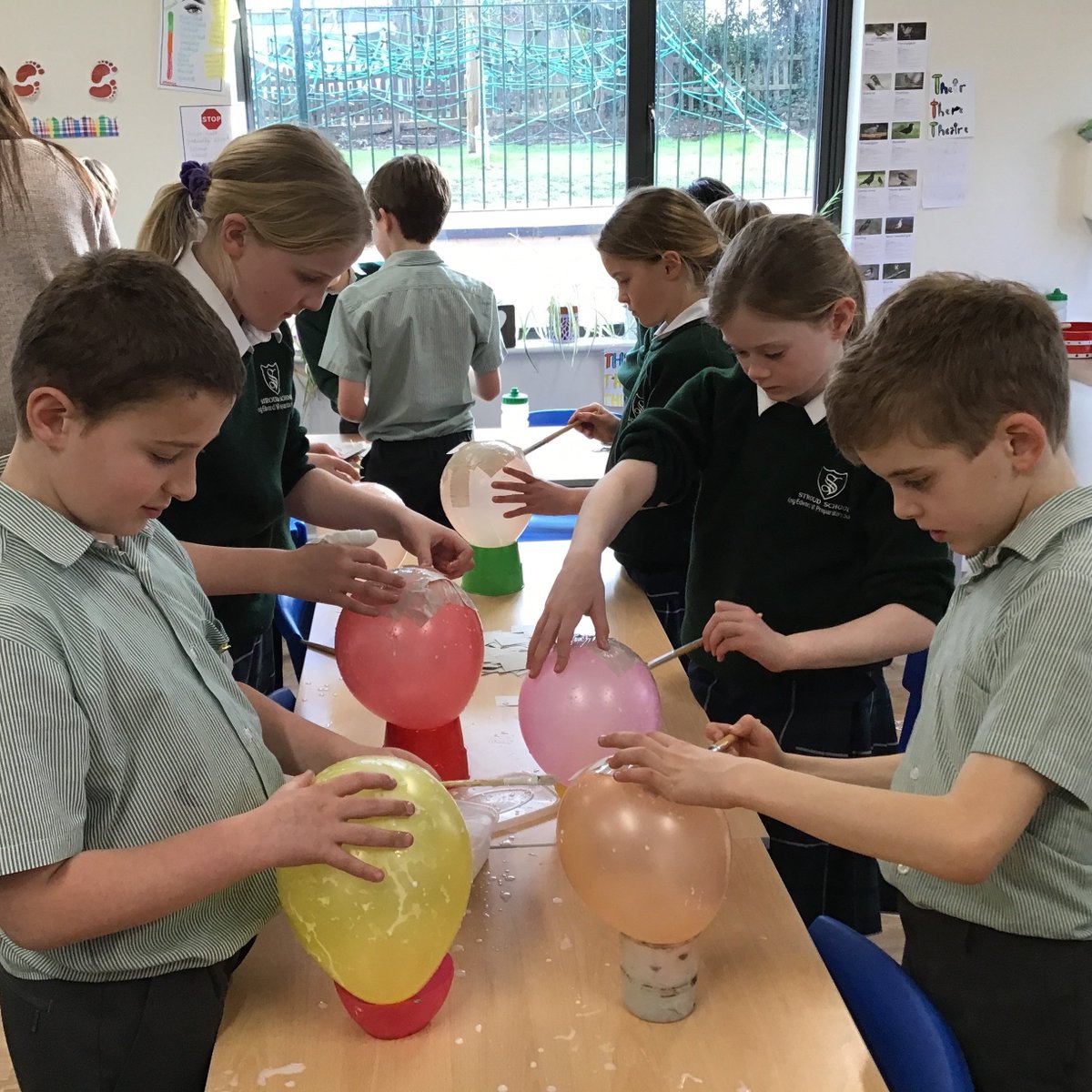KESPreparatory's tweet photo. #StroudSTEAM Year 4 has been making moon structures out of papier-mâché. #StroudICT #stroudengineering #StroudCollaboration https://t.co/jHn8tzhZzB