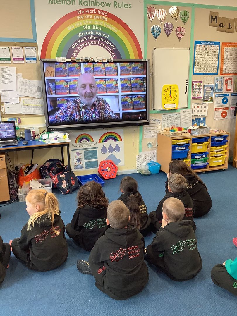 MeltonPrimary's tweet photo. @NickSharratt1 Thank you for your fantastic Super Silly Museum's live event, last week! We laughed so much... the Pooseum was especially funny!! #worldbookday2022 https://t.co/U8b3Gm65cM