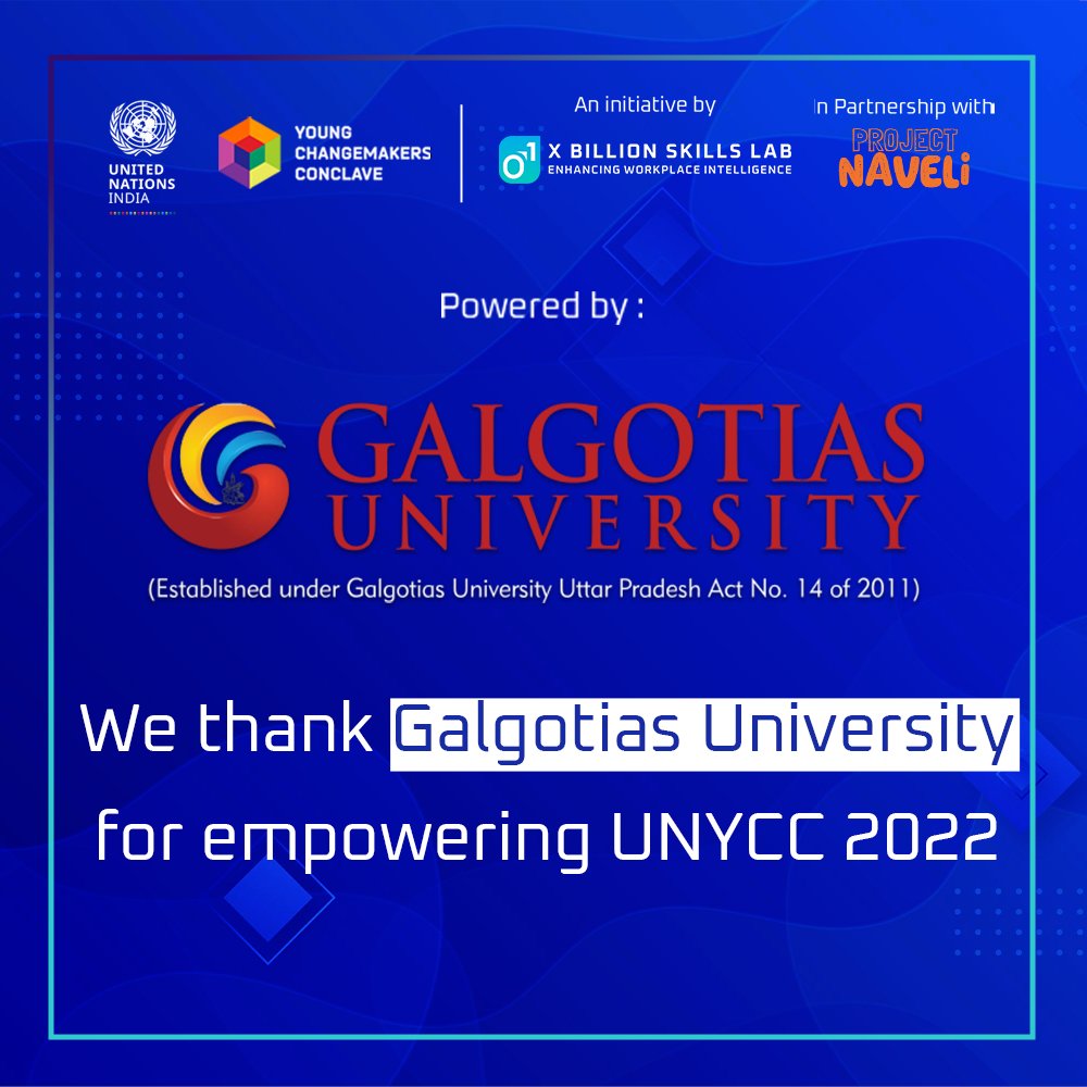UNIC_YCC's tweet photo. “A University should be a place of light, of liberty and of learning”- Benjamin Disraeli, Strengthening our belief in this statement, We are proud to announce @GalgotiasUni as our University Partners for UNYCC 2022. Register now! https://t.co/CeqmE4z2XA
#UNYCC #GalgotiaUniversity https://t.co/PelvkOjl8x