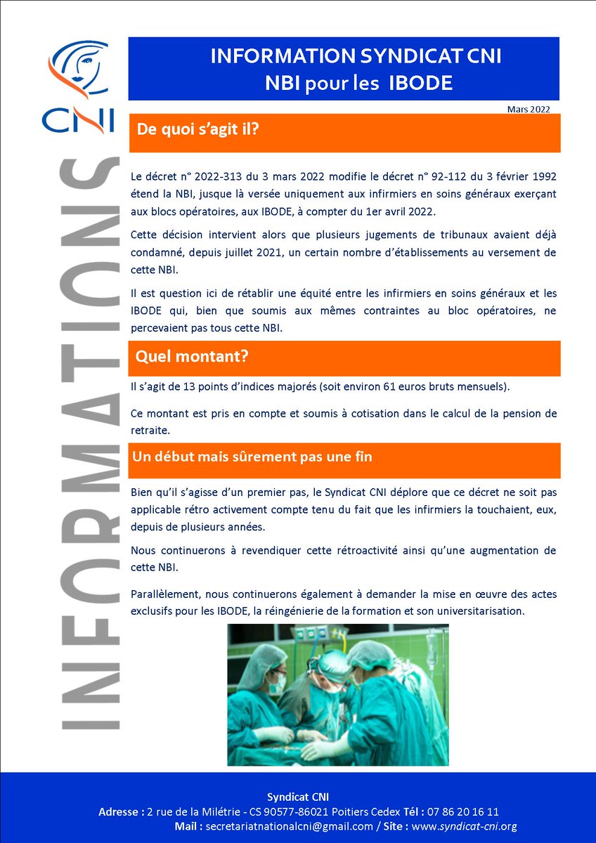 Le syndicat CNI reconnaît une avancée mais ce n'est pas une fin en soi.