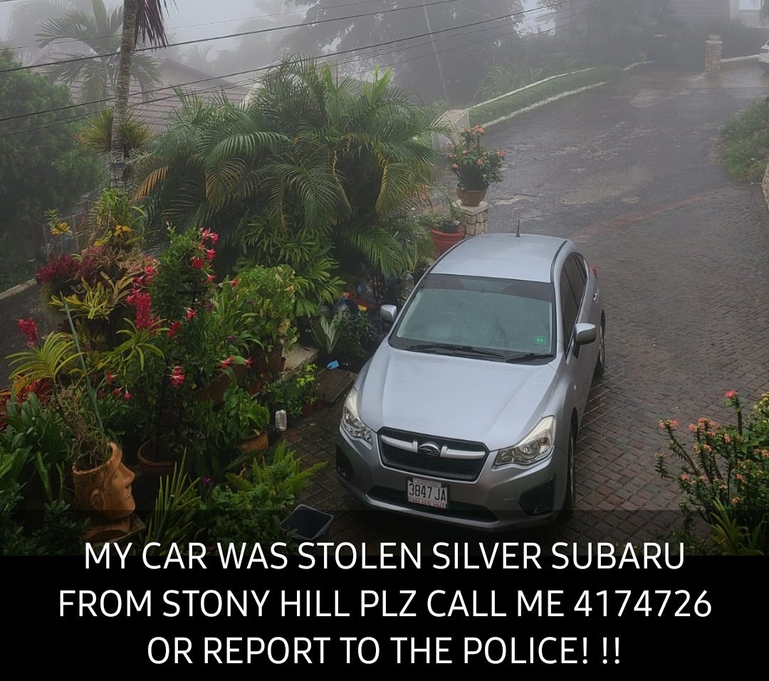PrettyDiverBee's tweet image. MY CAR WAS STOLEN PLEASE RETWEET. STOLEN FROM STONY HILL SILVER SUBARU 3847JA CALL 4174726 OR POLICE IF YOU SEE!!!