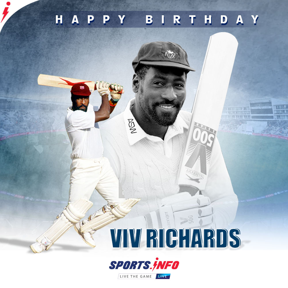 SportsInfoTeam's tweet photo. Wishing West Indies legendary cricketer Vivian Richards a very happy birthday. #VivRichards #WestIndies #Cricket #Birthday #Sportsinfo #Socialmedia https://t.co/6Zt6G5ef1X