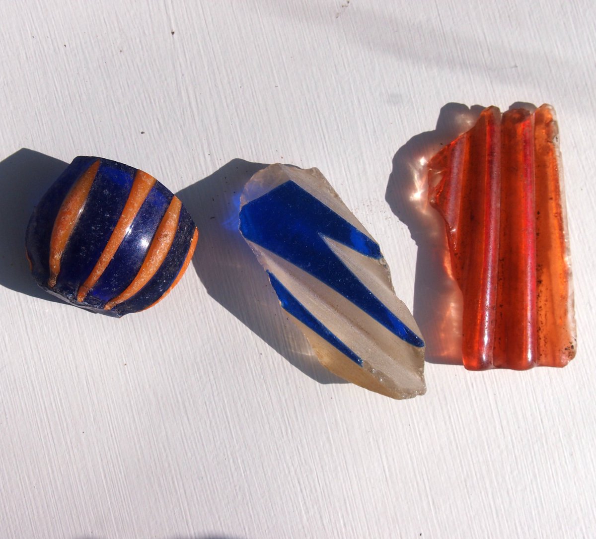 At the <a href="/chelsea_antique/">Chelsea Antiques & Fine Art Fair</a> at 3pm on the 23rd, 24th &amp; 25th March as part of the 'UN year of Glass 2022' I'll be giving talks on Art Glass. Here's something rather unusual -Some of my Loetz collection of fragments; collected in 2012 from the riverbank next to the old factory site