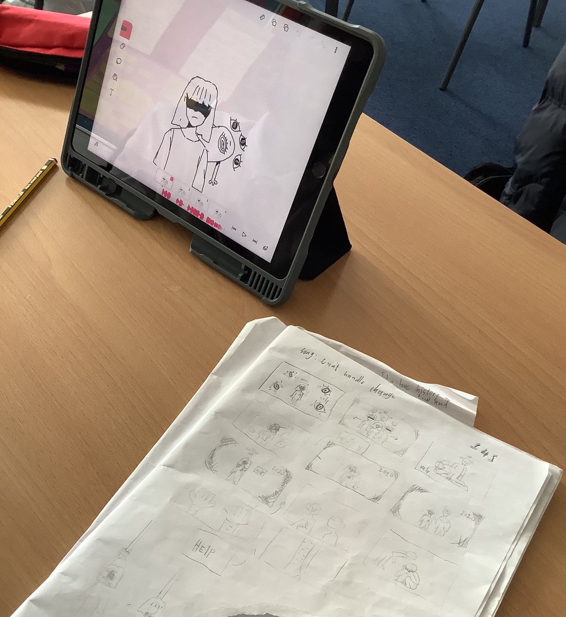 Some amazing creativity in the form of art, animation and storyboards in S2 RME today. Pupils are using their talents to bring their presentations to life, in the hope of representing their #YPI charity successfully in the upcoming classroom competition. Inspired work! #weareFHS