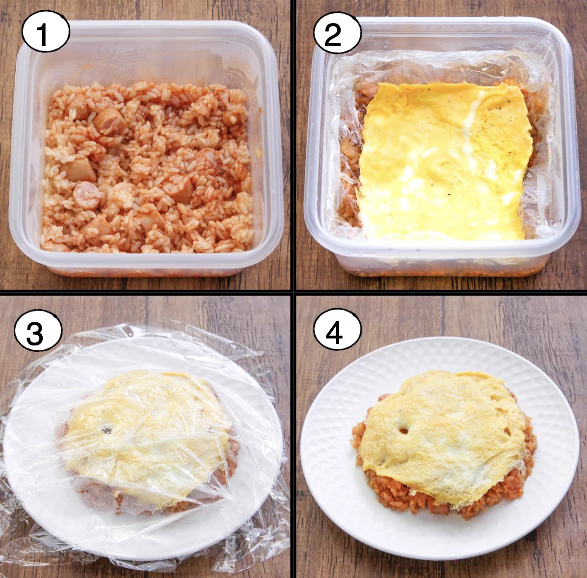 忙しい朝にも重宝しそう！タッパーと電子レンジで作れちゃう、お手軽「オムライス」レシピ！