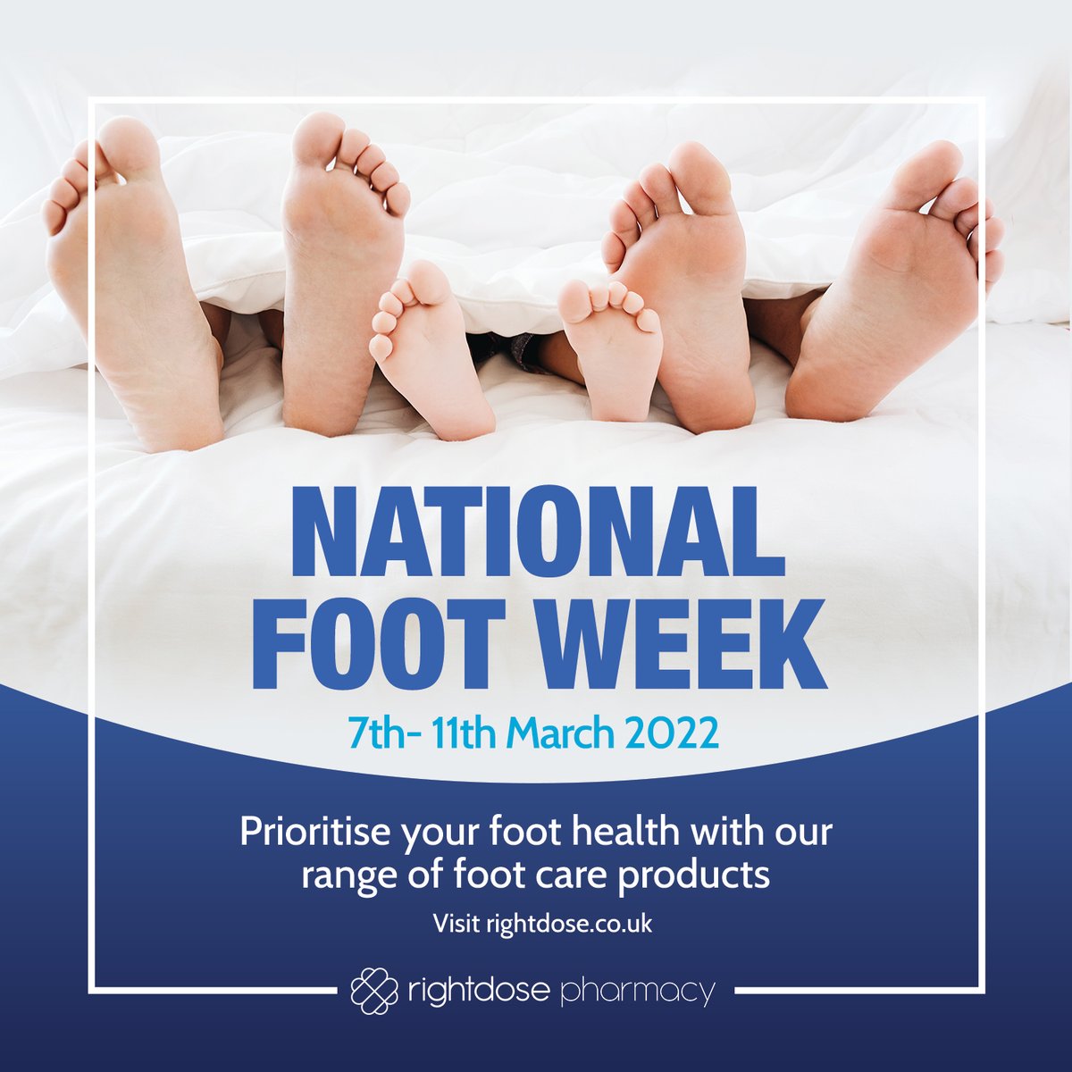 Rightdose_UK's tweet photo. It's #NationalFootWeek! 
Are you looking after your feet? 🦶👀
Good foot health is essential to maintain an active life. Years or wear and tear can be tough on your feet, so taking care of them is really important! 

Shop our foot care range today: https://t.co/vvVZHgJ6e3 https://t.co/X8K9xRYidc