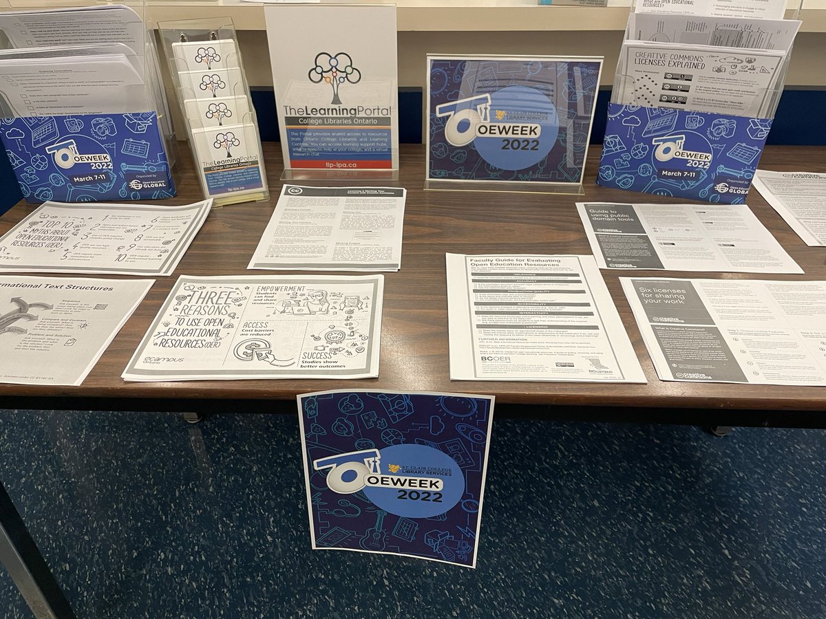 It’s open, it’s free, it’s @OEWeek ! Drop by our #librarydisplay to gather ideas💡 and learn more about #OER with our library guide: stclaircollege.libguides.com/c.php?g=720194… @stclairCAE @OpenEdGlobal