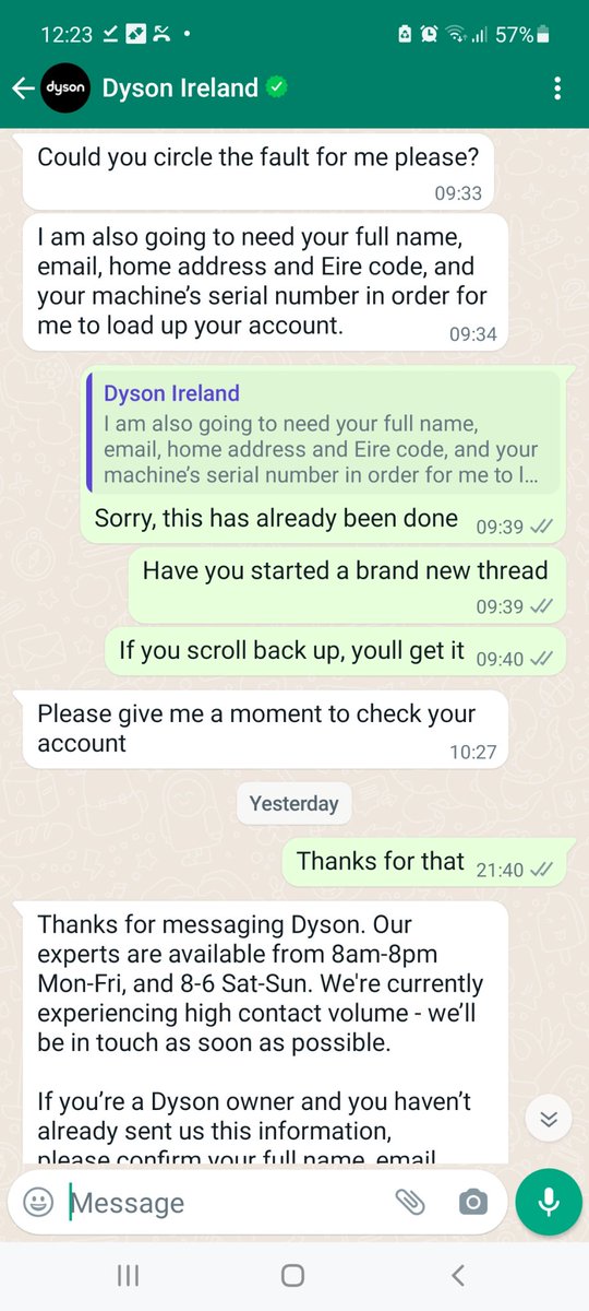 Never knew <a href="/dyson/">Dyson</a> customer service did gaslighting . 6 times now