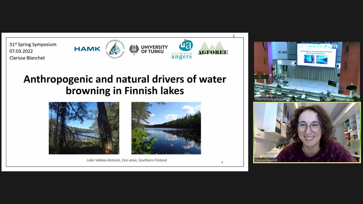 WenfeiLiao's tweet photo. .@CCBlanchet talking about #brownification in #BorealLakes due to #HumanActivities, such as land-use change and forestry practices
@springsymposium @LammiStation @CelineArzel @nummi_petri https://t.co/8kVF3qHgAl