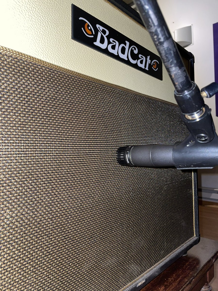 Sometimes a 57 is all you need when the amp does most of the lifting 💪💪 <a href="/BadCatAmps/">Bad Cat Amplifiers</a> #music #Audio #protools #sm57 #musicproduction #studio #cats