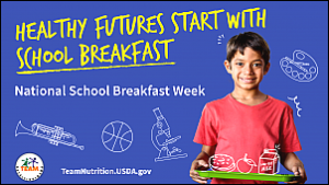 #Schoolbreakfast supplies foods that most kids don’t eat enough of – whole grains, fruits, and dairy. Learn more @TeamNutrition: fns.usda.gov/tn/sbp-materia… #NSBW22 #NutritionSecurity
