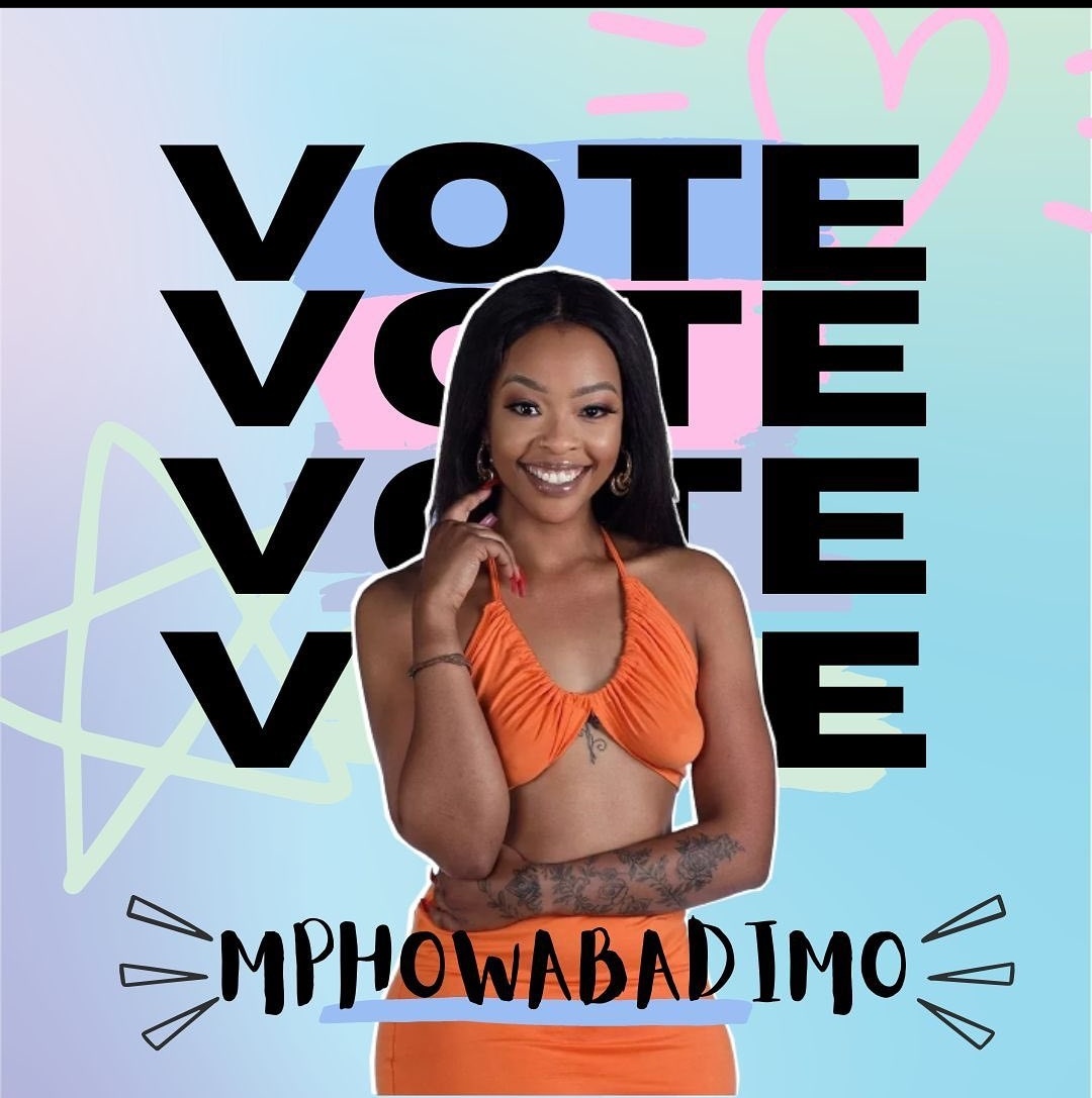 Sibahle75849035's tweet photo. Let's get it team mphoza we are doing the most this week  votes less talking more voting plz #MphoWaBadimo #OperationSaveMpho #BBMzansi https://t.co/XwJygMHNCR