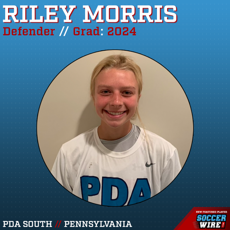 TheSoccerWire's tweet photo. ⭐️ SoccerWire Featured Player Spotlight:
• Riley Morris (@PDASouth)
• Defender in @ECNLgirls 
• Class of 2024 (Uncommitted)