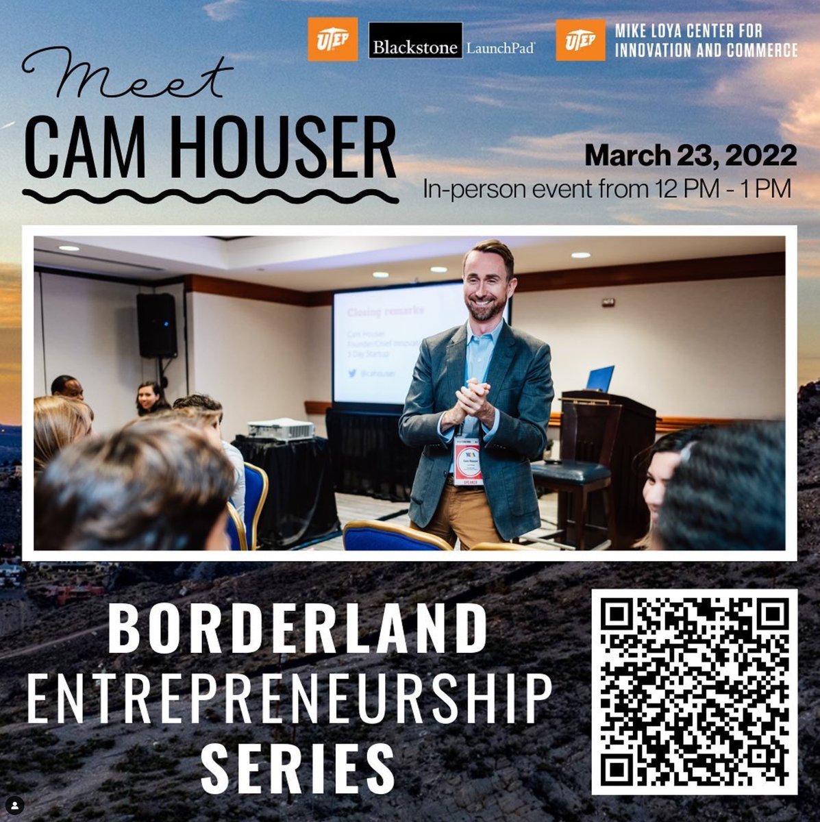 Get ready for the Borderland Entrepreneurship Series on March 23th with Founding CEO Cam Houser!
RSVP on the following link:
utep.startuptree.co/event/s/a9EB4g…