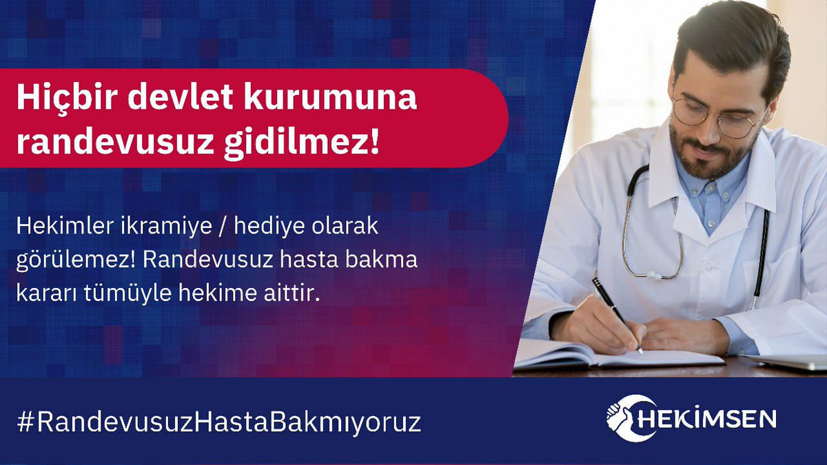 Malum-Sen, hekimler adına karar alamaz, emri vaki kararları uygulatamaz. Hekimleri adeta 'emir eri' gören zihniyeti şiddetle kınıyoruz. Bu zihniyetle sonuna kadar mücadele edeceğiz.

#RandevusuzHastaBakmıyoruz
