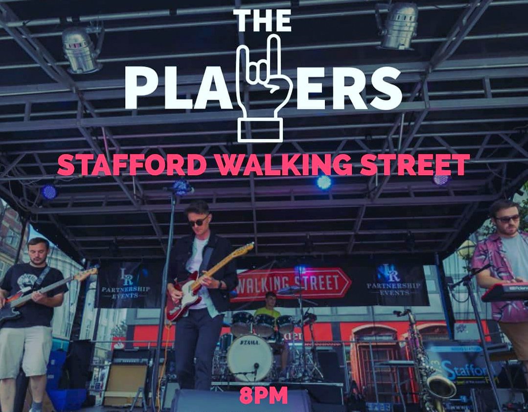 Excellent news for our first Stafford Walking Street of 2022 we have The Players on stage at 8pm Thursday 14th of April #ThePlayers #streetfood #mobilebars #livemusic #visitstafford #wdyt #Stafford #Staffs #enjoystaffs #lovestafford #ourbeautifulborough #LRPartnershipEvents