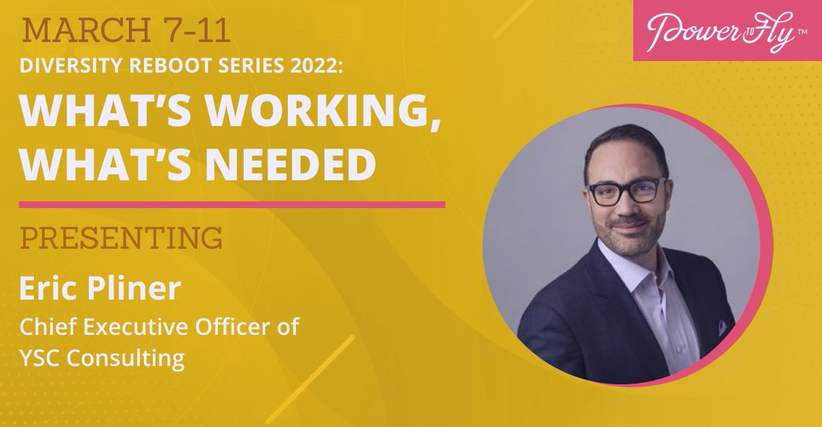 YSCnews's tweet image. YSC CEO @EricAPliner is talking about #difficultdecisions at @powertofly's diversity reboot summit. Tune in at 11.30am ET/4.30pm GMT on Wed 9th March to find out how morals, ethics and role responsibilities feed into top decision-making.
RSVP for free here lnkd.in/eR6uNKRA