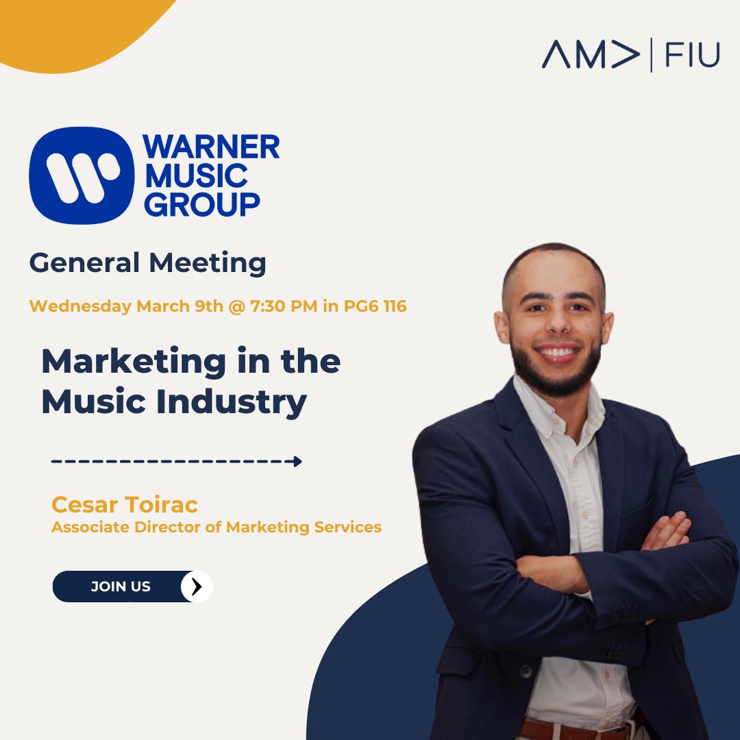 Welcome back fAMAly ✨

Join us this Wednesday to hear from Cesar Toirac from Warner Music Group!