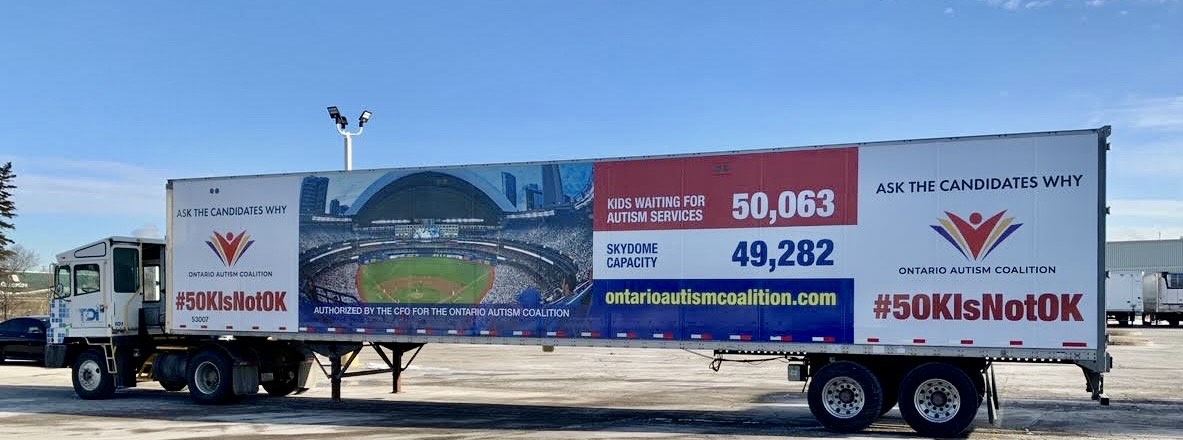 bigrigwraps's tweet photo. #JustWrapped We're very pleased to announce the launch of the 1st of 3 trailers we're wrapping for @OntAutism.🎉 

The routes for this truck are Greater Toronto Area, Kitchener/Waterloo, and Ottawa. 

#OntarioAutismCoalition #OAC #50KIsNotOK  #NeedsBasedTherapy https://t.co/T2WNMSXHBi