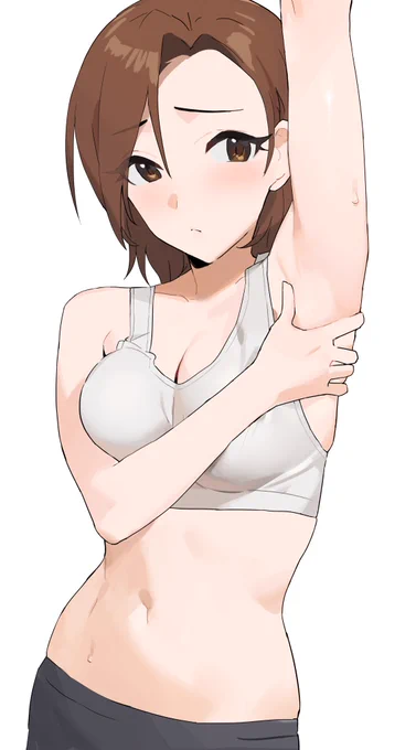 > タンクトップ姿の聖來さんが恥ずかしさを抑え込んで少しだけ片方の肩を上げて腋をチラ見せしてくれる姿をお願いします!https://t.co/sw0ssMBRJY 