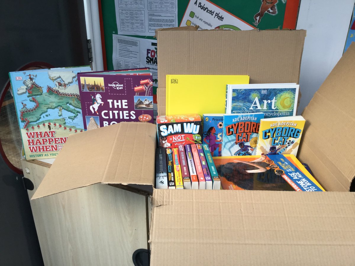 MrsCoombsHMPS's tweet photo. Look what arrived @HerbMorrPriSch today! A surprise delivery of books from a mystery donor using our @FriendsofHMPS Amazon wishlist. Whoever you are, we are over the moon! Thankyou so much ☺️ https://t.co/x9H9xza55x