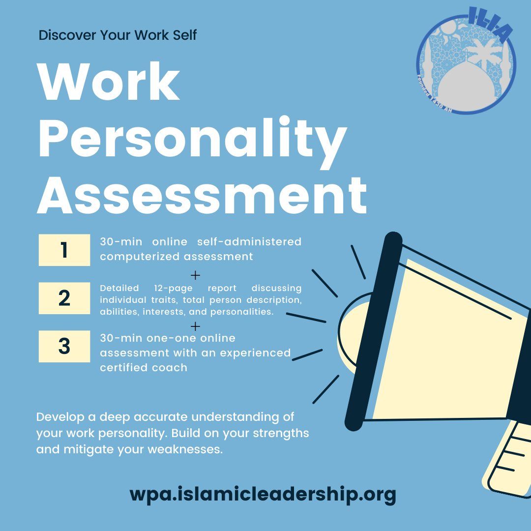 islamicleader's tweet photo. We are pleased to offer our young adults the ILIA Young Muslim Adult Work Personality Assessment for High school and College students #workpersonality #CareerDevelopment #Career #highschool #college
https://t.co/ltUlnYFQku https://t.co/yQWp3AY5BY