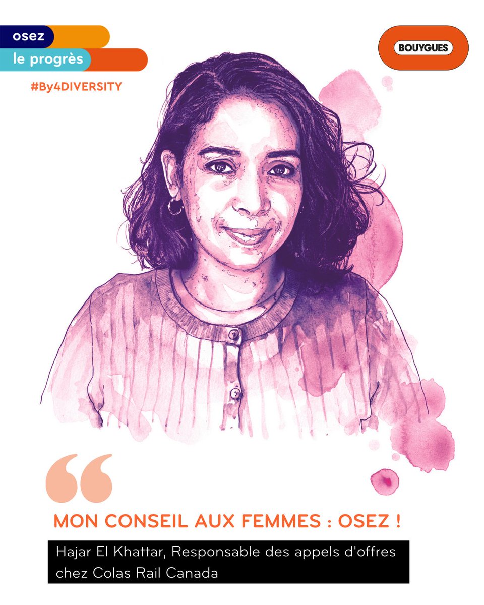 GroupeBouygues's tweet photo. Hajar El Khattar, resp. des appels d'offres chez @ColasRail_off a commencé à travailler dans "un milieu d'hommes" et à dû prouver son expertise. Embaucher à ses côtés 2 femmes collaboratrices a été bénéfique pour le service.
Son conseil ? OSEZ saisir les opportunités!
#jidddf https://t.co/stiRezkIcA